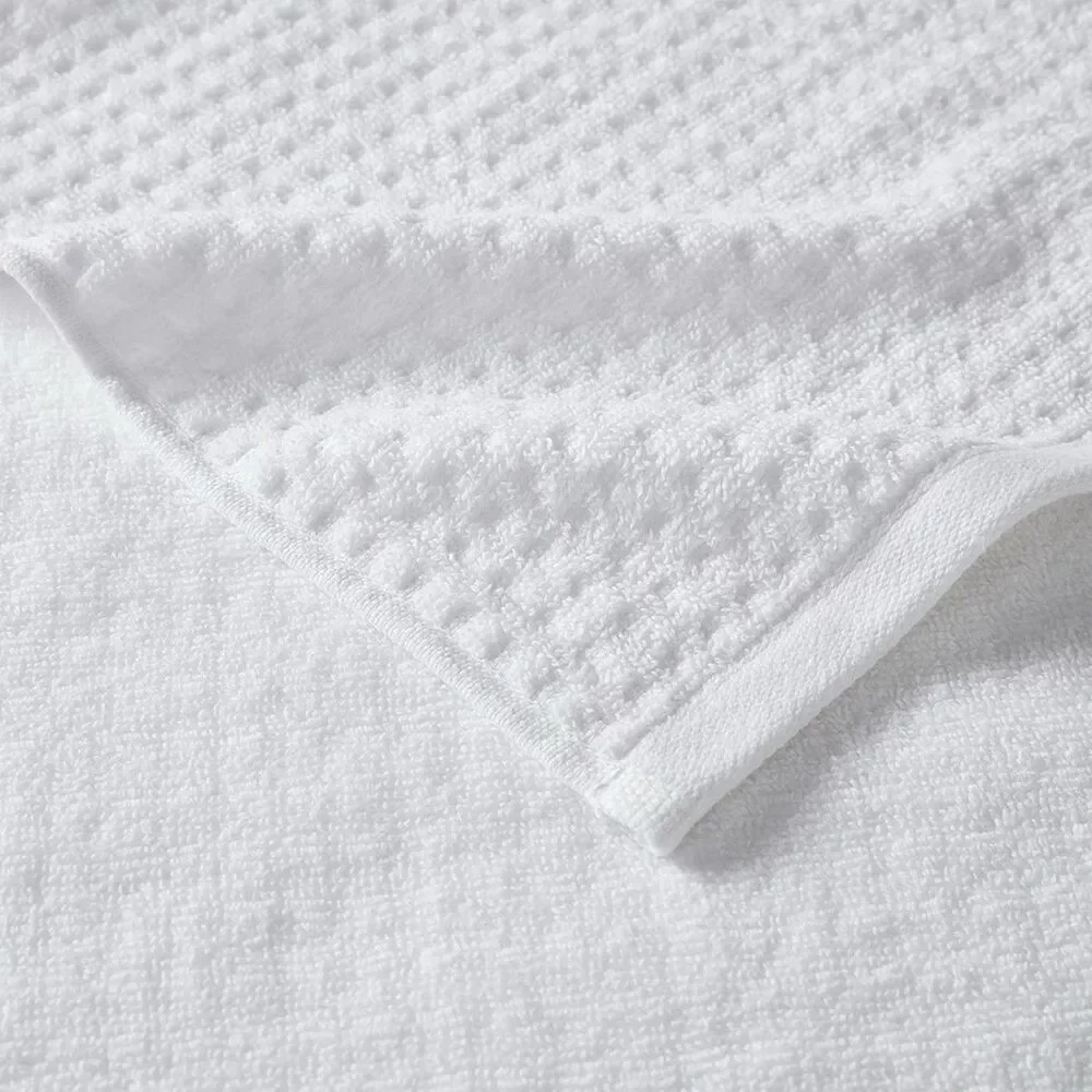 Madison Park Spa Waffle 6-Piece Cotton Jacquard Antimicrobial Towels Set White